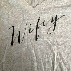 Wifey V-neck Tee - honeymoon shirt
